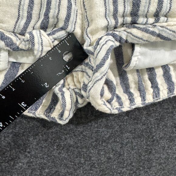 Free People Shorts Women's 2 Ivory Blue Striped Summer Beach Mini - Picture 5 of 9